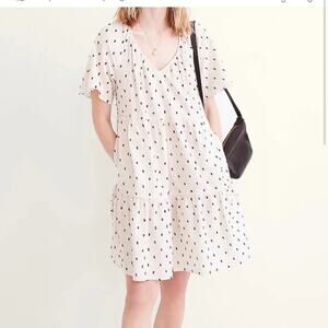Madewell Cotton-Linen Lorelei Mini Dress in Clip Dot Size S